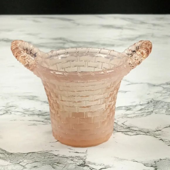 Degenhart Glass Mini Basket Trinket Toothpick Paperweight Vtg - Picture 8 of 9